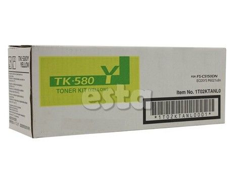 كيوسيرا TK - 580 Y، خرطوشة حبر FS - C5150 Ecosys صفراء مع سعة 2800 صفحة